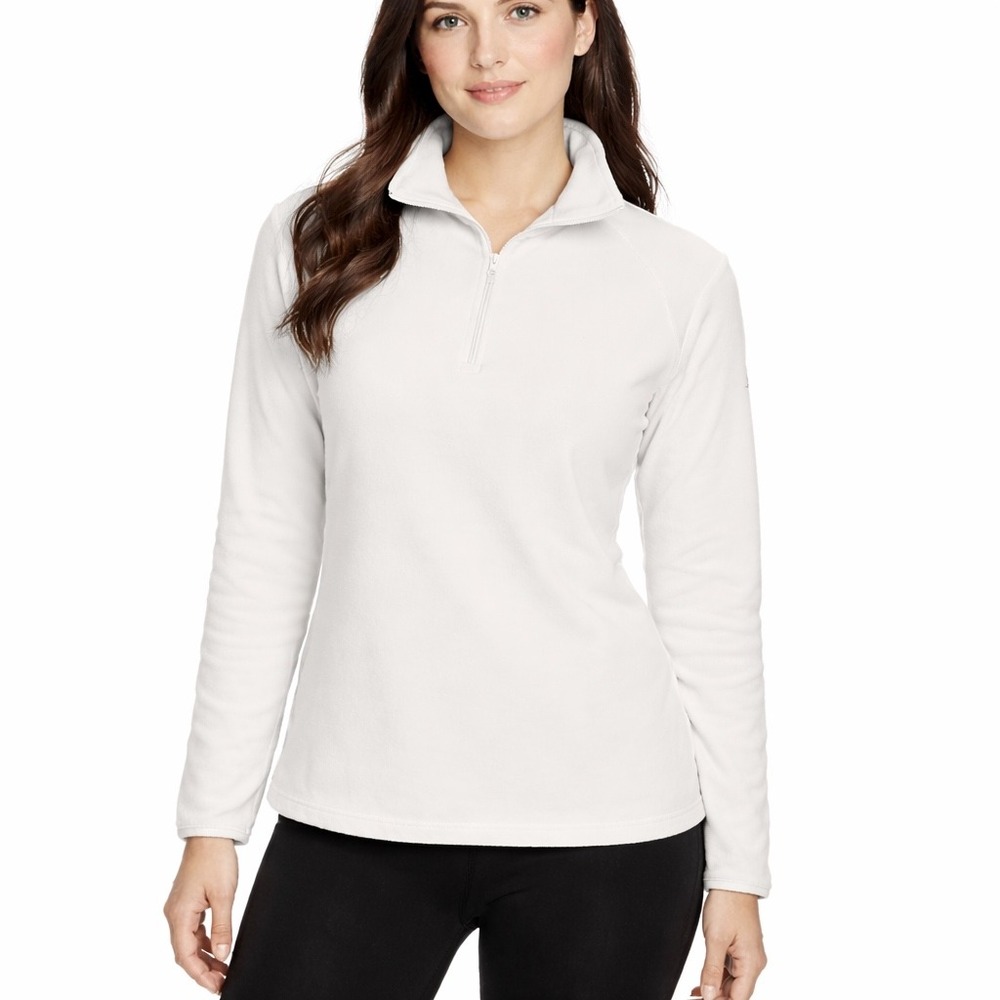 Columbia‎ Womens Half Zip Polar Fleece Pullover Jacket Size S White Outdoor Cozy